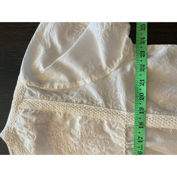 Chic Connection 2X White Embroidered Cotton Top - Picture 7 of 8
